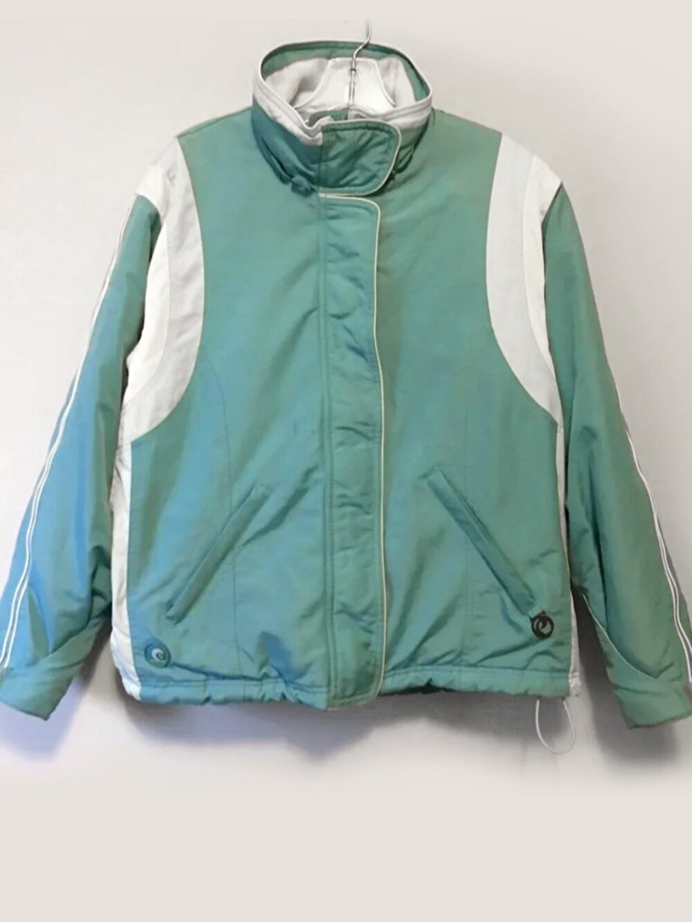 Powder Room Retro Two Tone Blue Snowboarding Jacket Small